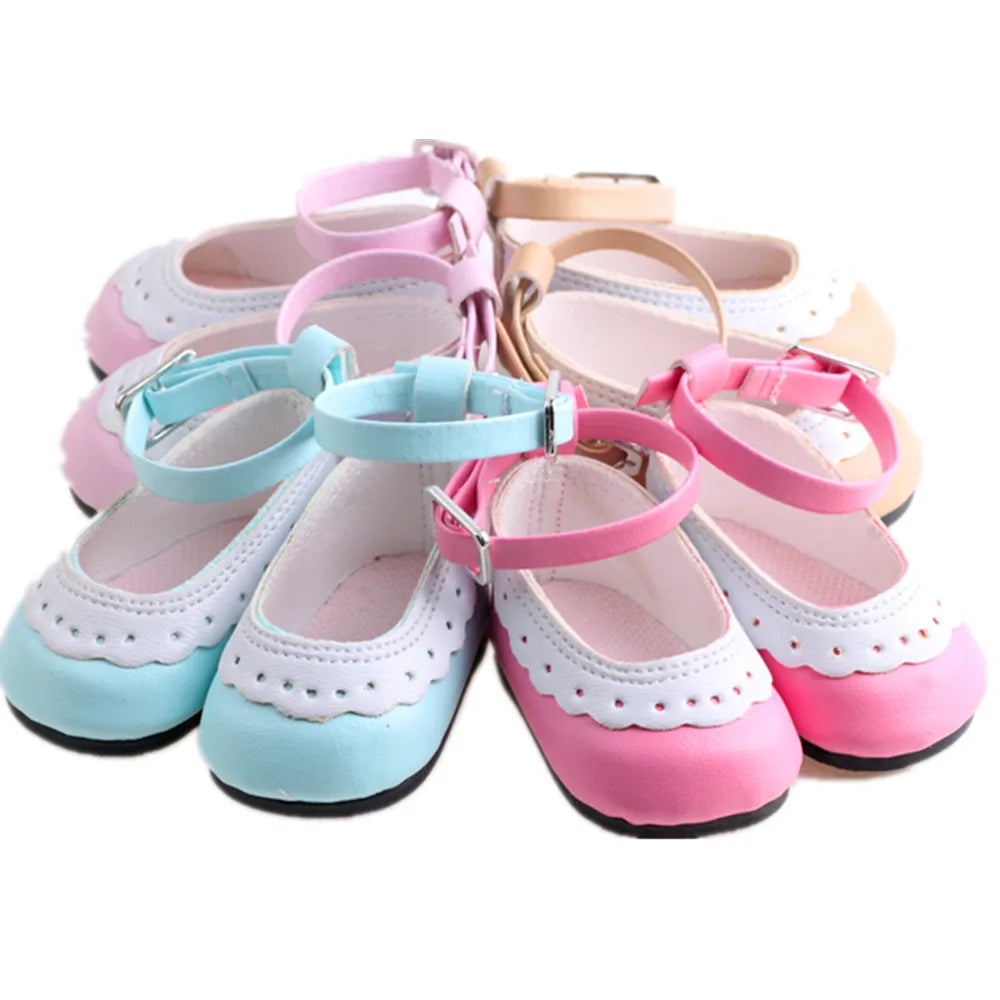 Sweet Pastel Mary-Jane Shoes for 18 in Dolls