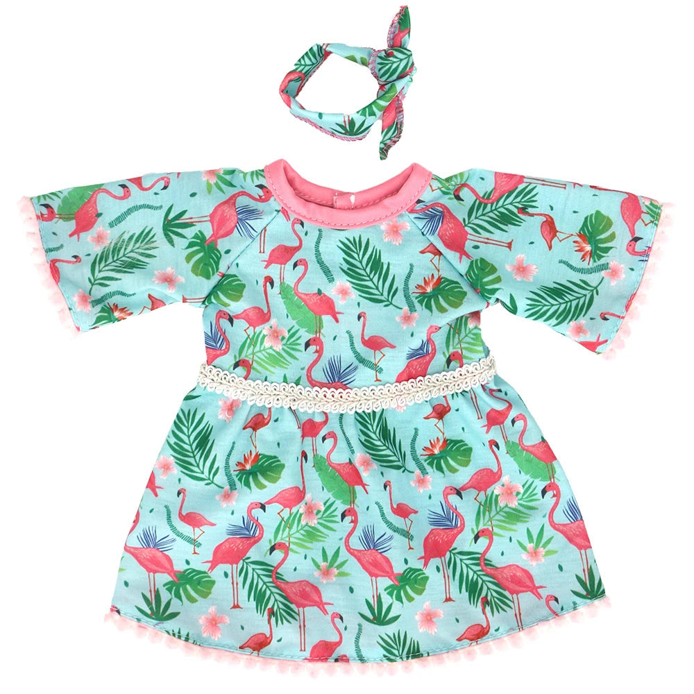 Little Miss Florida Flamingo Dress for 18 in Dolls