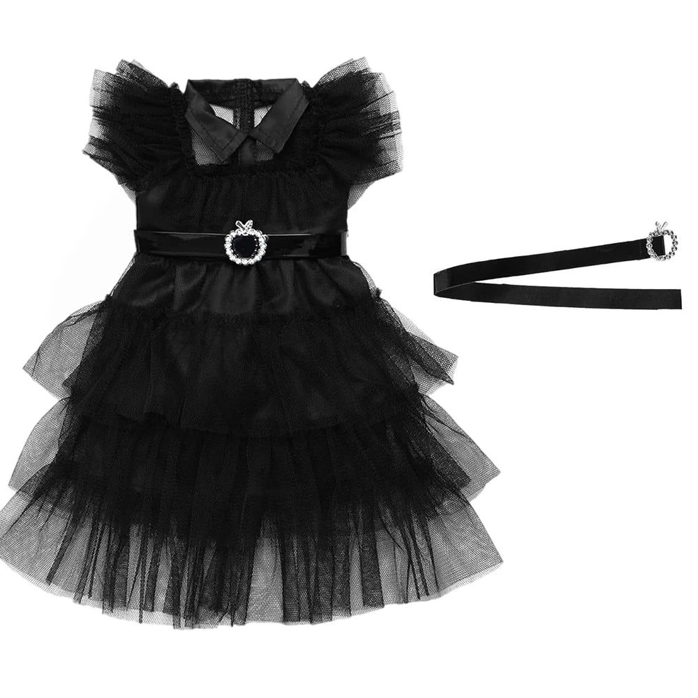 Black Tulle "Wednesday" Inspired Dress for 18 Inch Dolls
