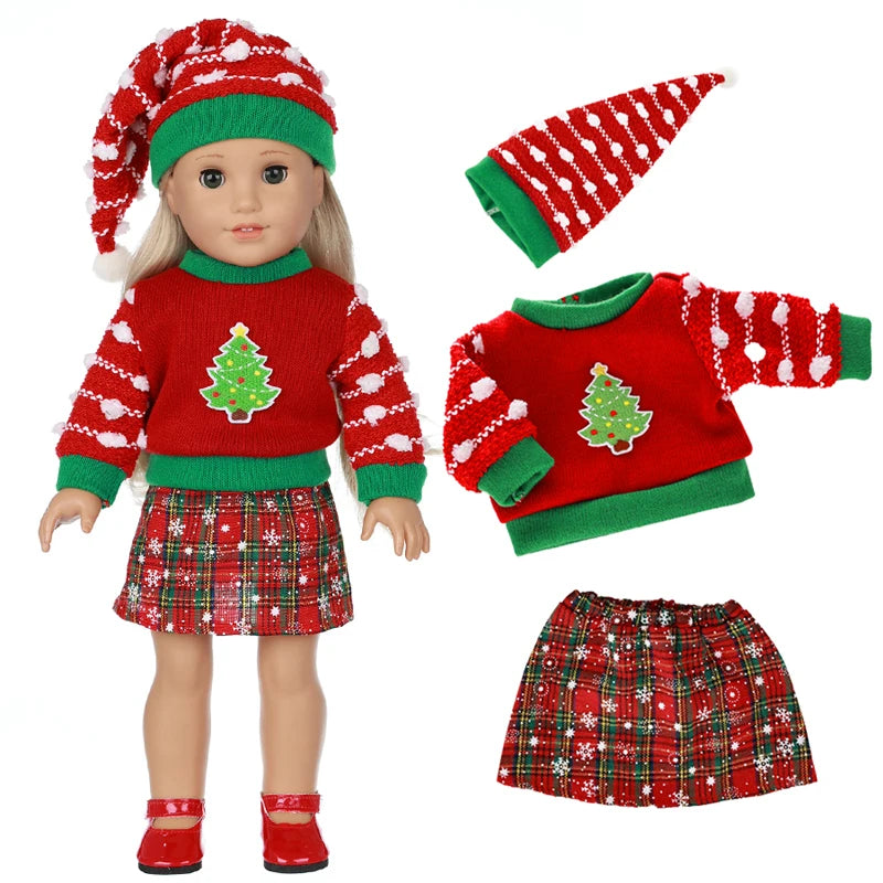 All Decked Out For Christmas Outfit Set for 18 in Dolls