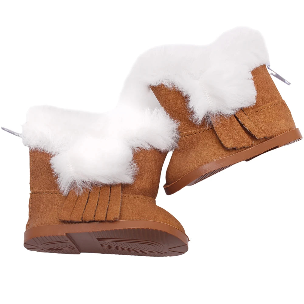 Fur-Lined Snow Boots for 18 in Dolls