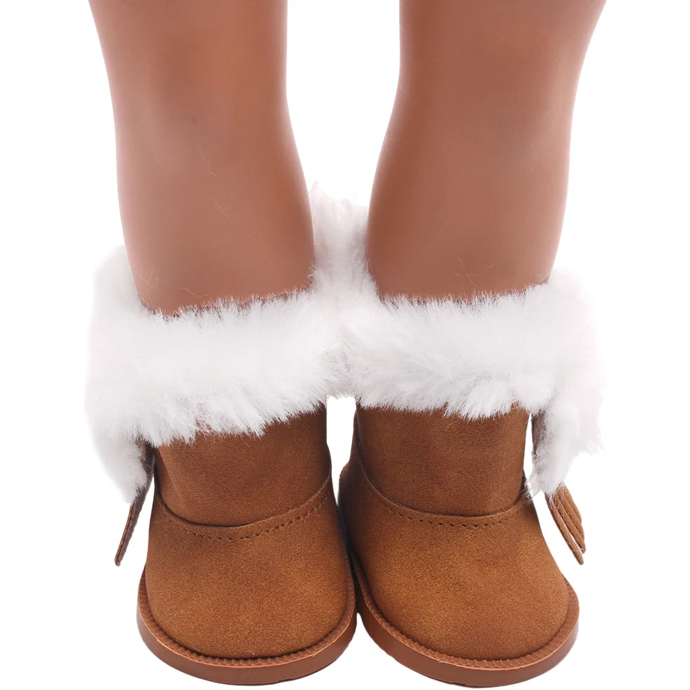 Fur-Lined Snow Boots for 18 in Dolls
