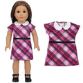 Pretty Pink and Purple Plaid Dress for 18 in Dolls