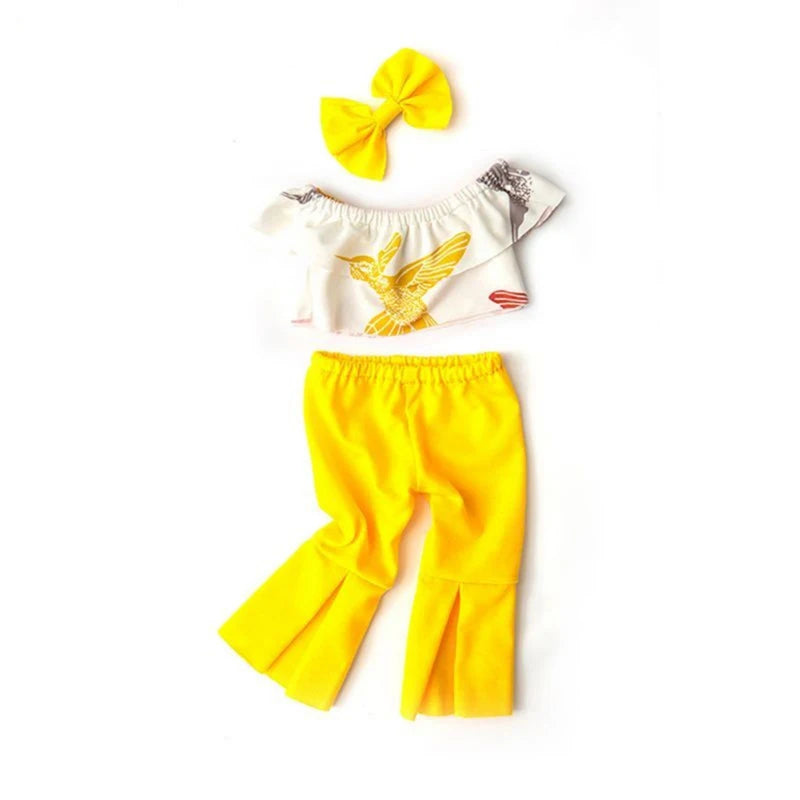 Off-The-Shoulder Top and Matching Flare Pants for 18 in Dolls