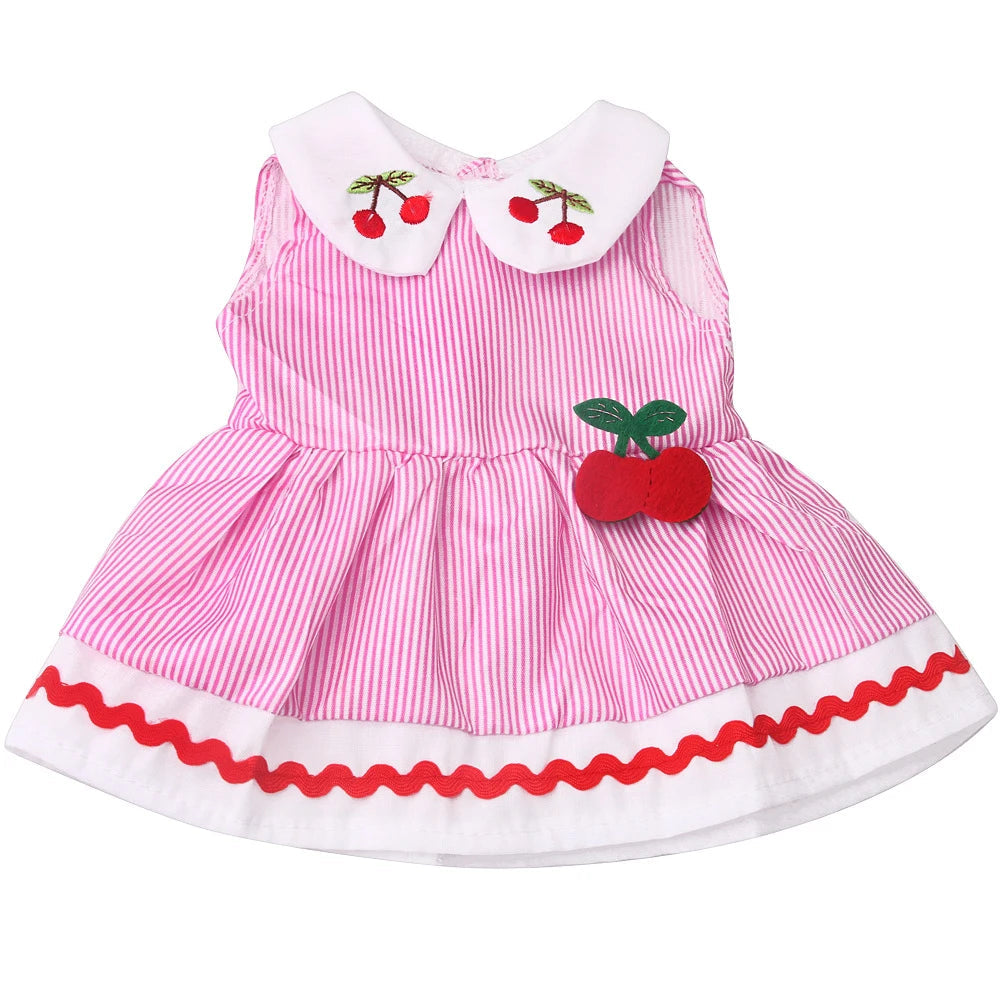 Pretty Pinstripe Cherry Dress for 18 in Dolls