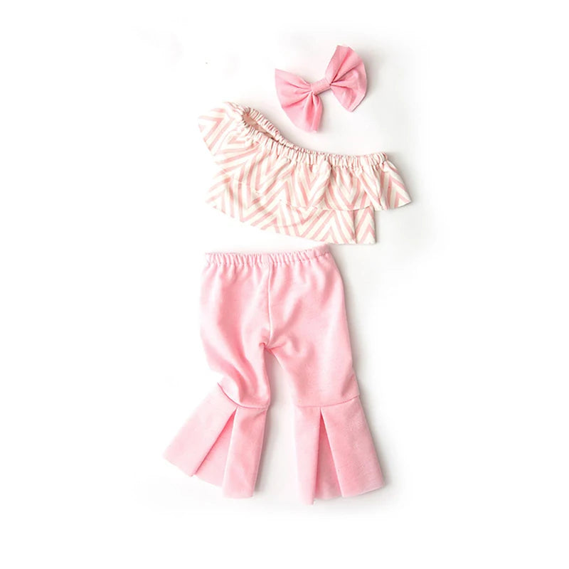 Off-The-Shoulder Top and Matching Flare Pants for 18 in Dolls