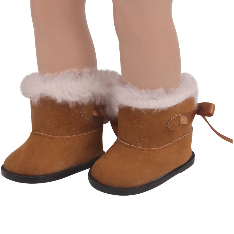 Fur-Lined Snow Boots for 18 in Dolls