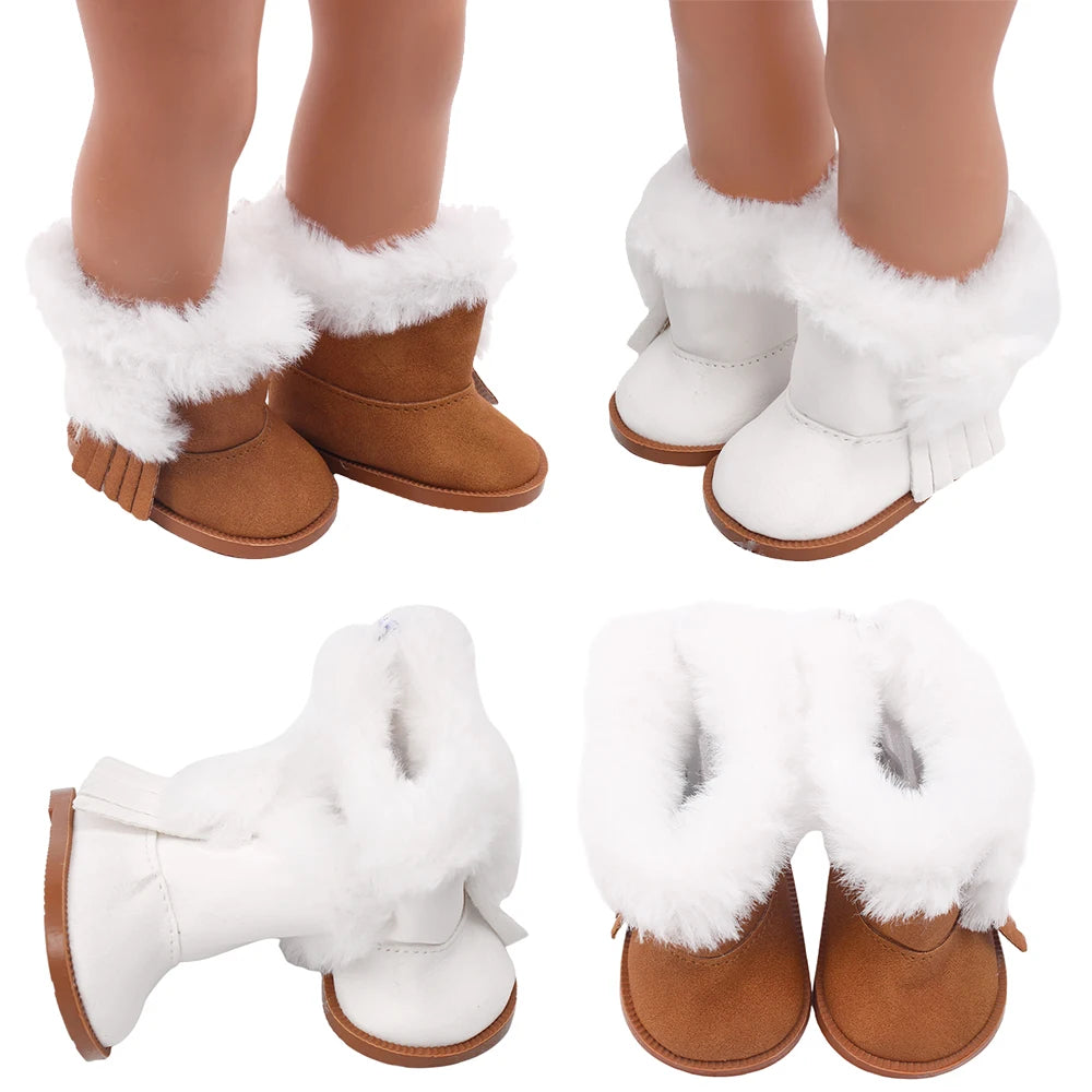 Fur-Lined Snow Boots for 18 in Dolls