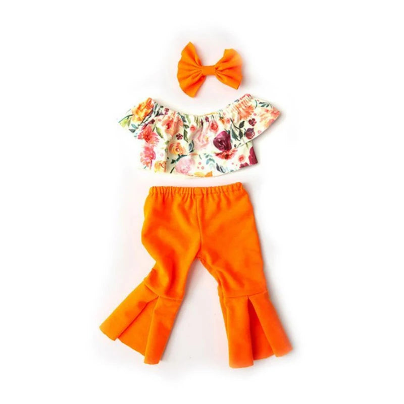 Off-The-Shoulder Top and Matching Flare Pants for 18 in Dolls